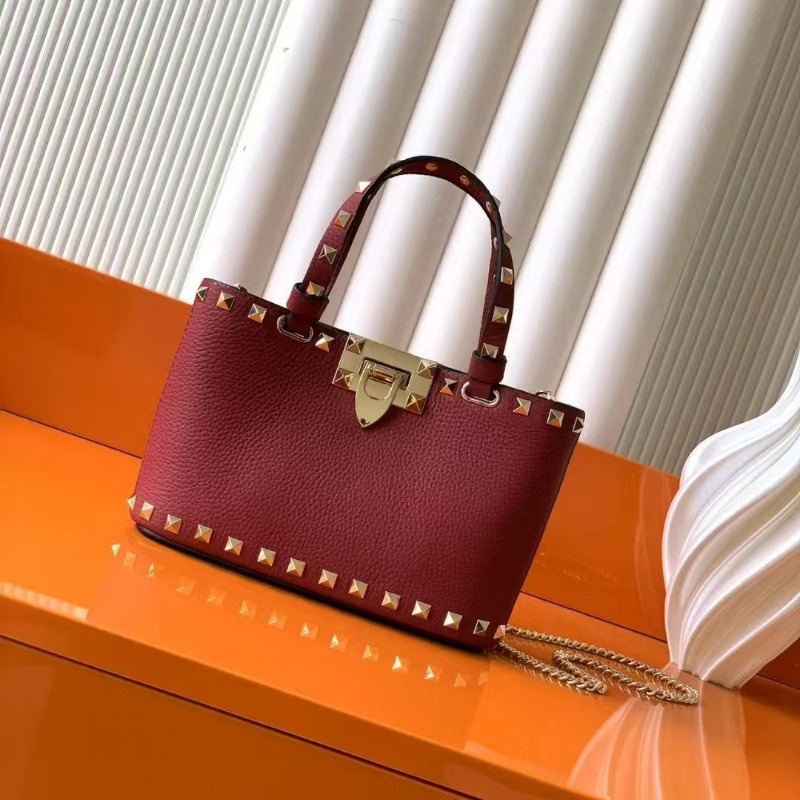 Top Handle Structured - Ladies Studded Satchel Bag Small Structured