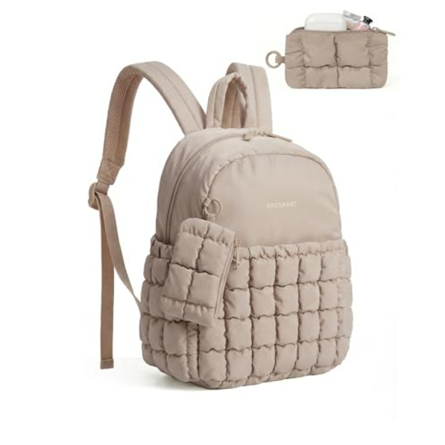 Mini Backpack Women - Mini Backpacks for Women, Puffy Checkered