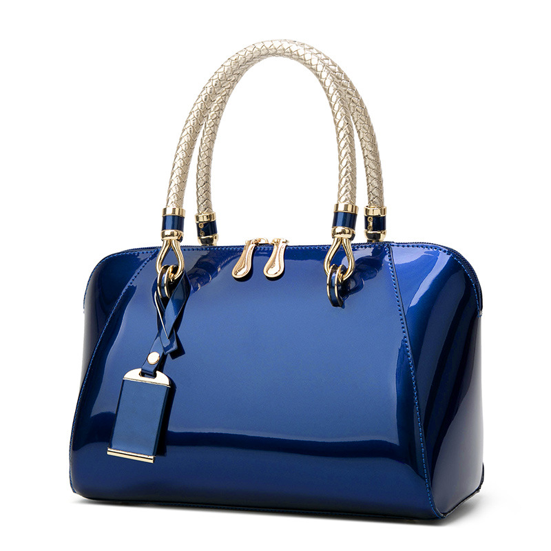 Women Bags Trend 2025 - Luxury Designer Handbag Shiny Leather Boston