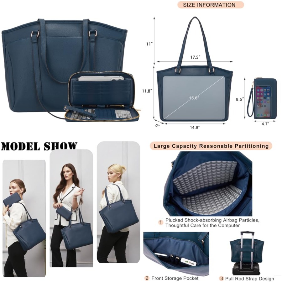 Women'S Vegan Bags - 15.6 Inch Laptop Tote Bag for