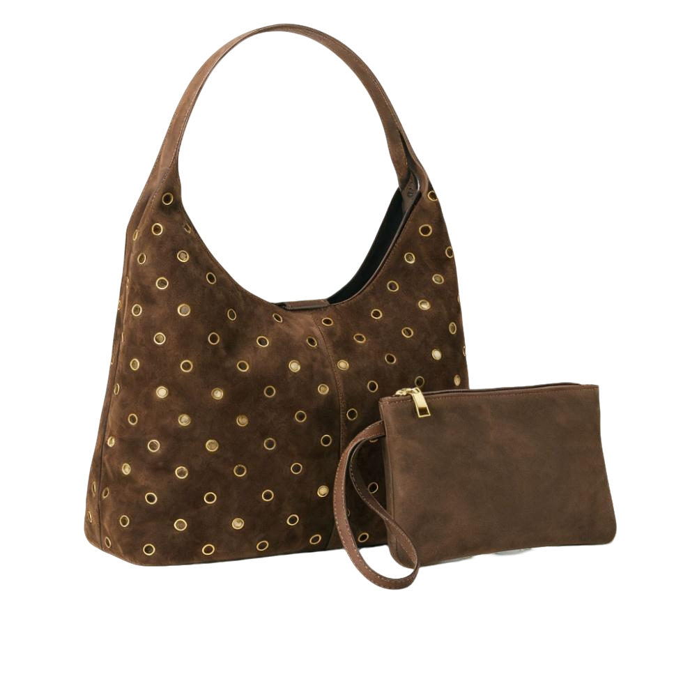 Suede Metal Studded Tote Bag w - Women'S Vegan Bags ulasan dan harga
