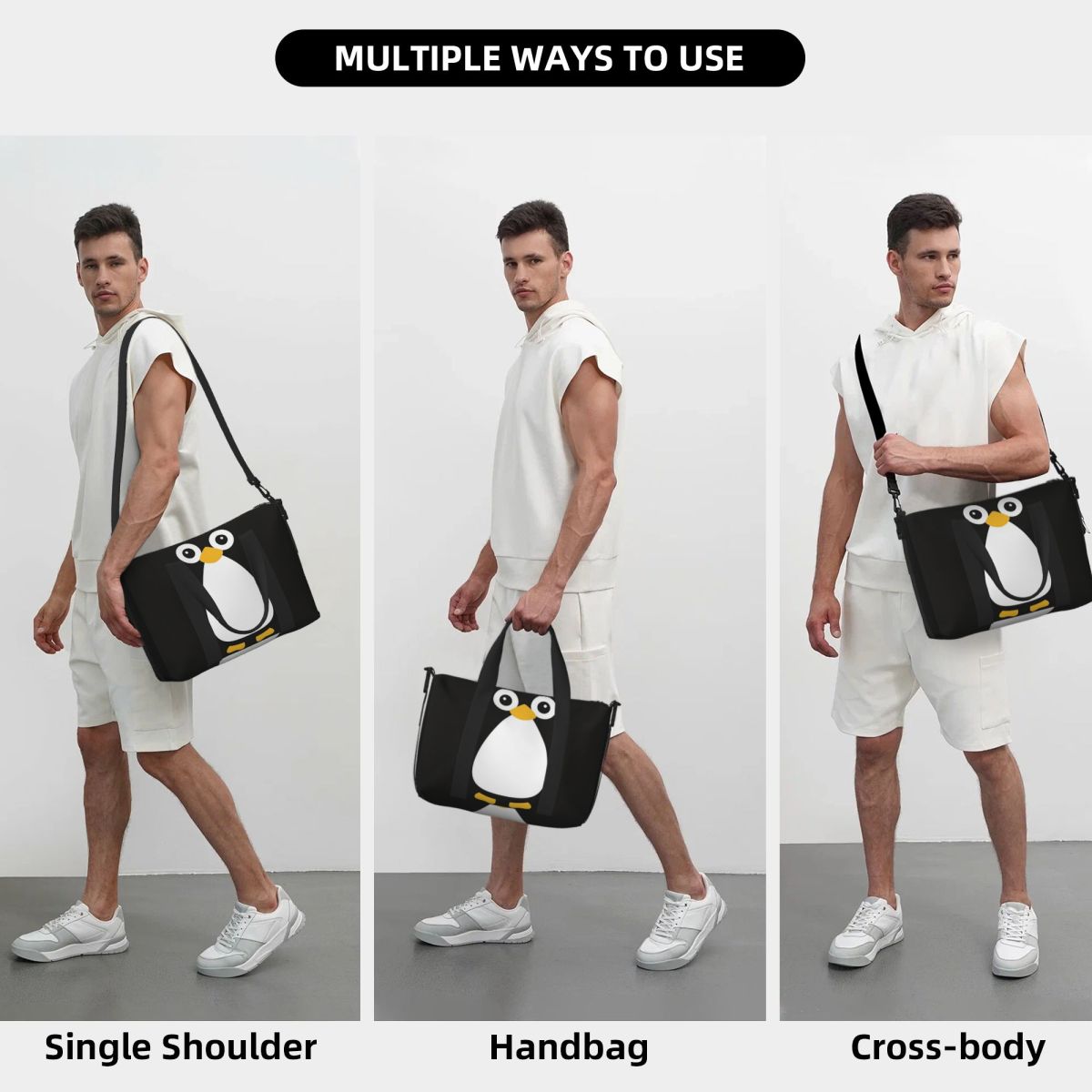 Cute Vector Penguin Beach Trav - Women Bags Vector ulasan dan harga