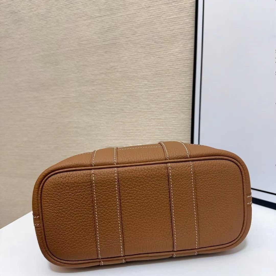 Tan pebbled leather tote bag w - Top Handle Structured ulasan dan harga