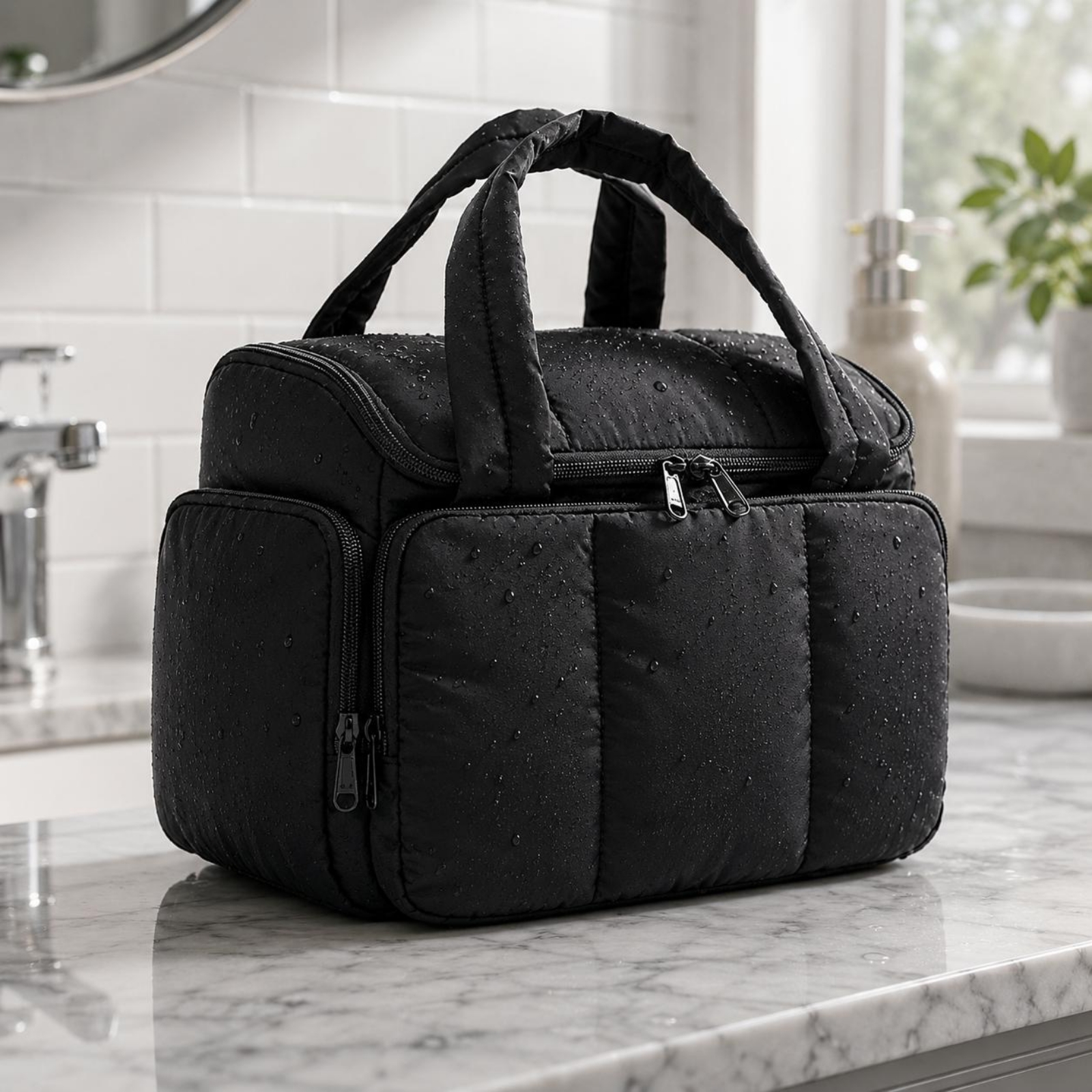 Quilted Cosmetic Bag Structure - Top Handle Structured ulasan dan harga