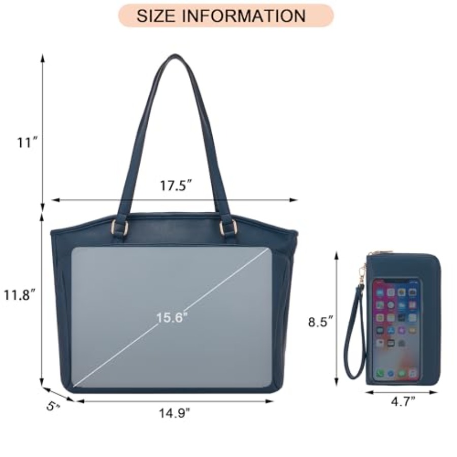 15.6 Inch Laptop Tote Bag for  - Women'S Vegan Bags ulasan dan harga