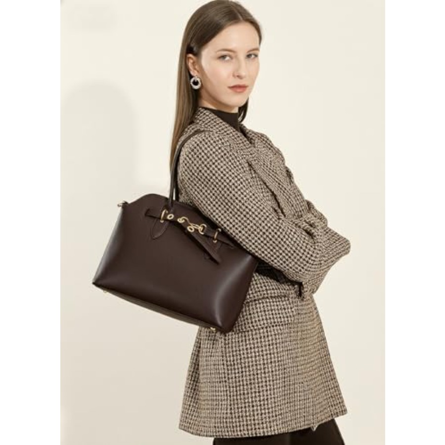 Genuine Leather Satchel Crossb - Top Handle Structured ulasan dan harga