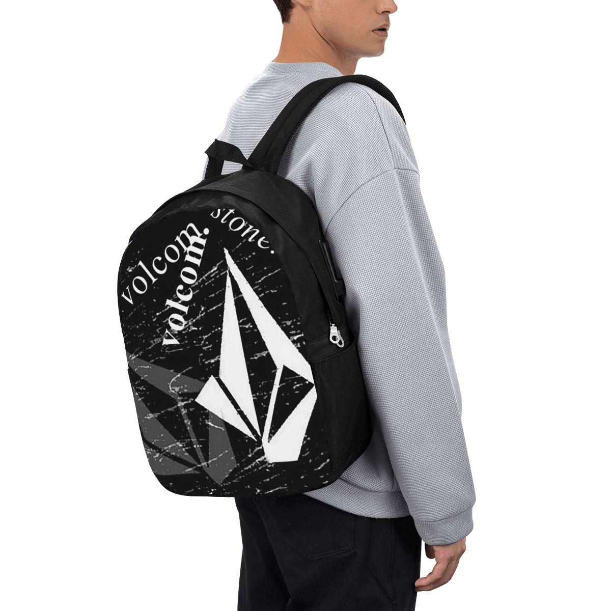 V-Volcom Logo Backpack Travel  - Women Bags For Laptop ulasan dan harga