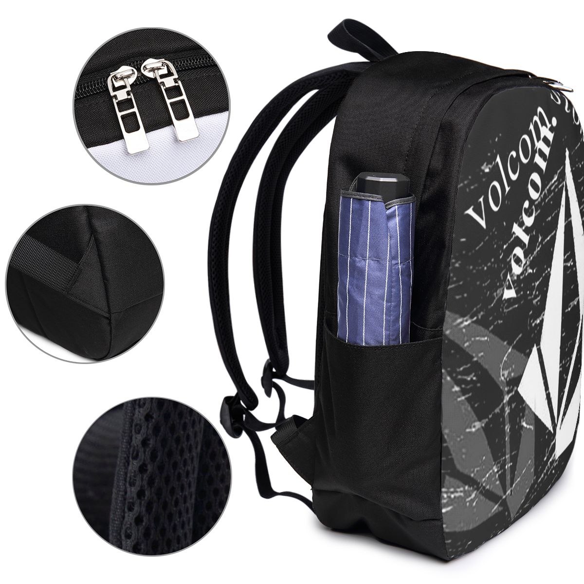 V-Volcom Logo Backpack Travel  - Women Bags For Laptop ulasan dan harga
