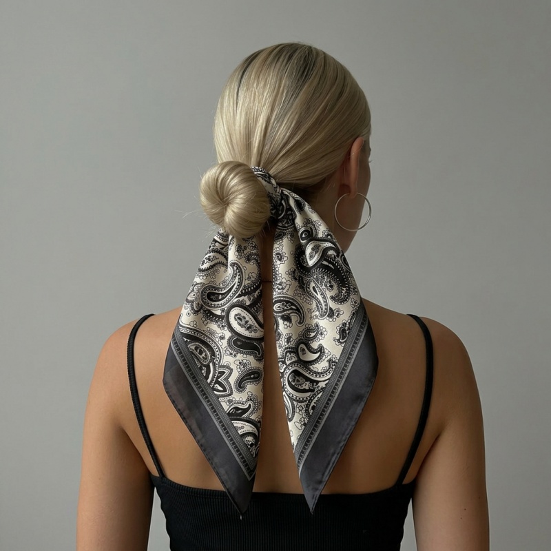 Luxury Satin Square Scarf Pais - Women'S Vegan Bags ulasan dan harga