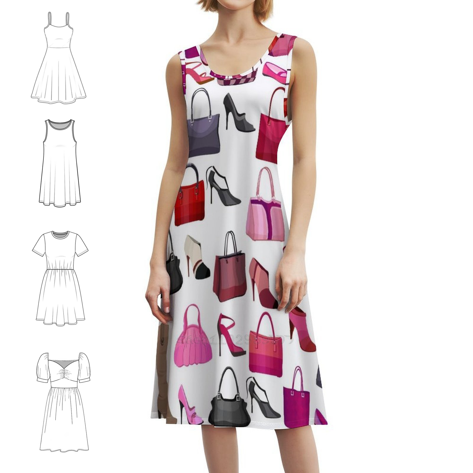 Seamless Pattern With Womans B - Women Bags Vector ulasan dan harga