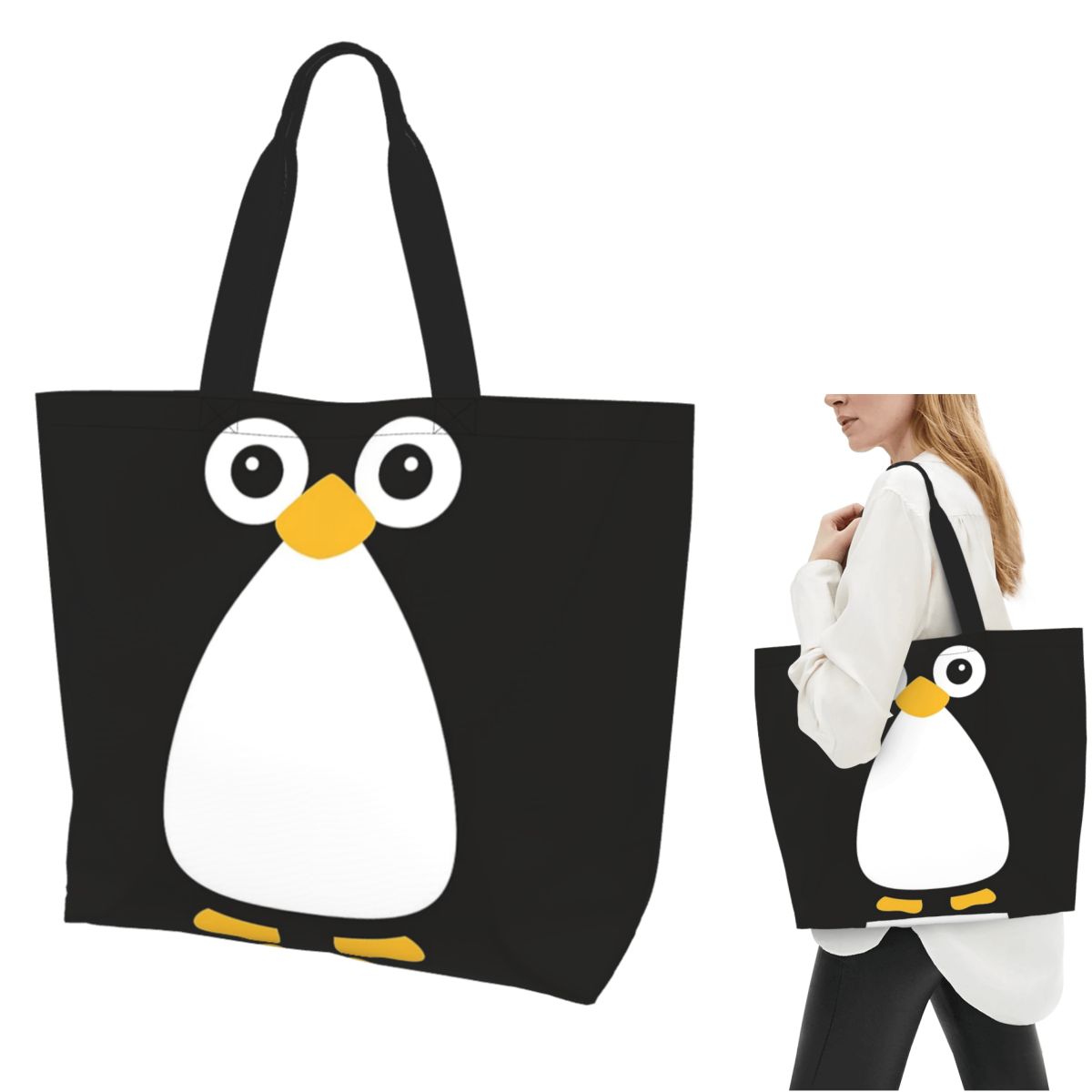Cute Vector Penguin Shopping T - Women Bags Vector ulasan dan harga