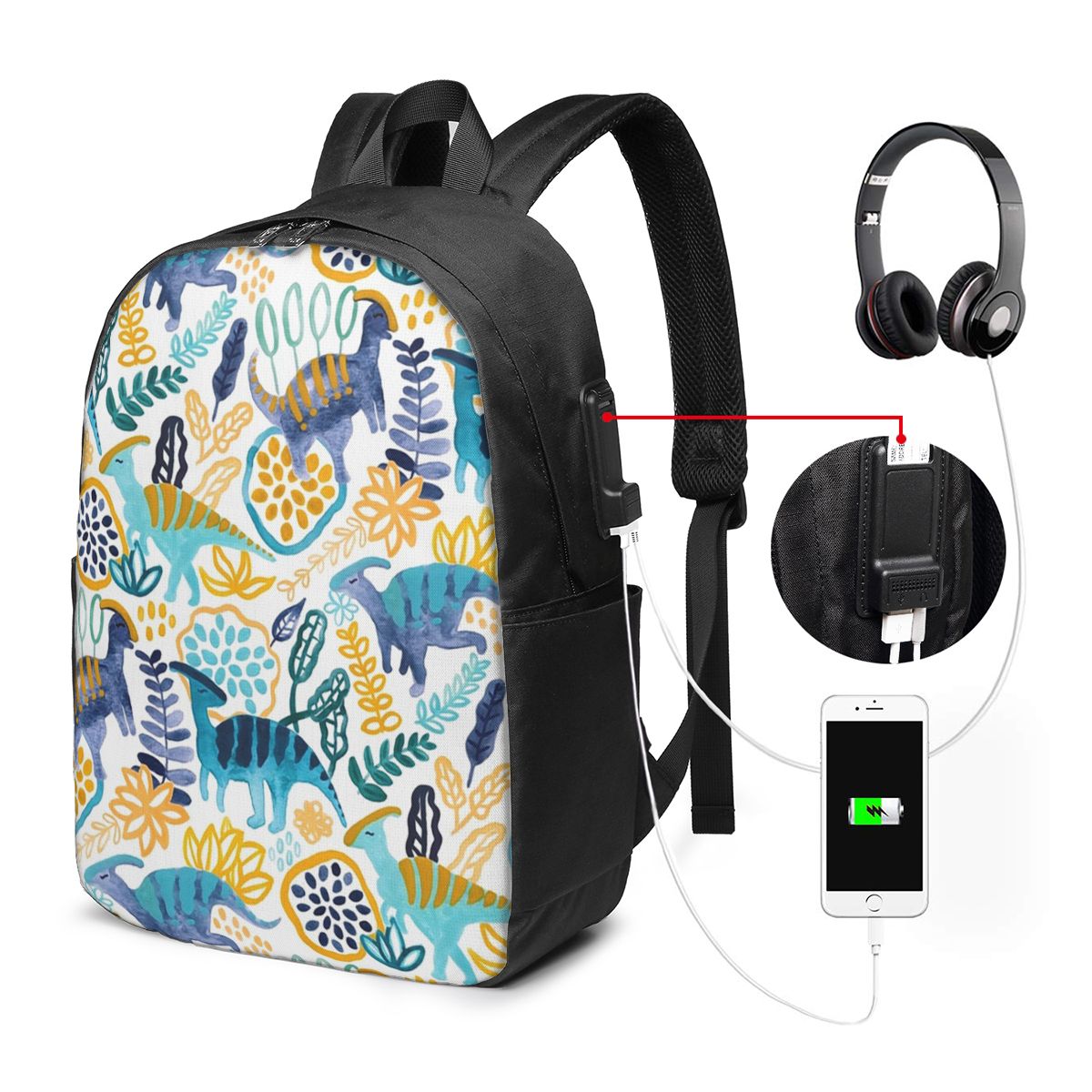 Gouache Parasaurolophuses Back - Women Bags For Laptop ulasan dan harga