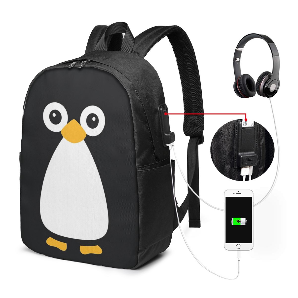 Cute Vector Penguin Backpack T - Women Bags For Laptop ulasan dan harga