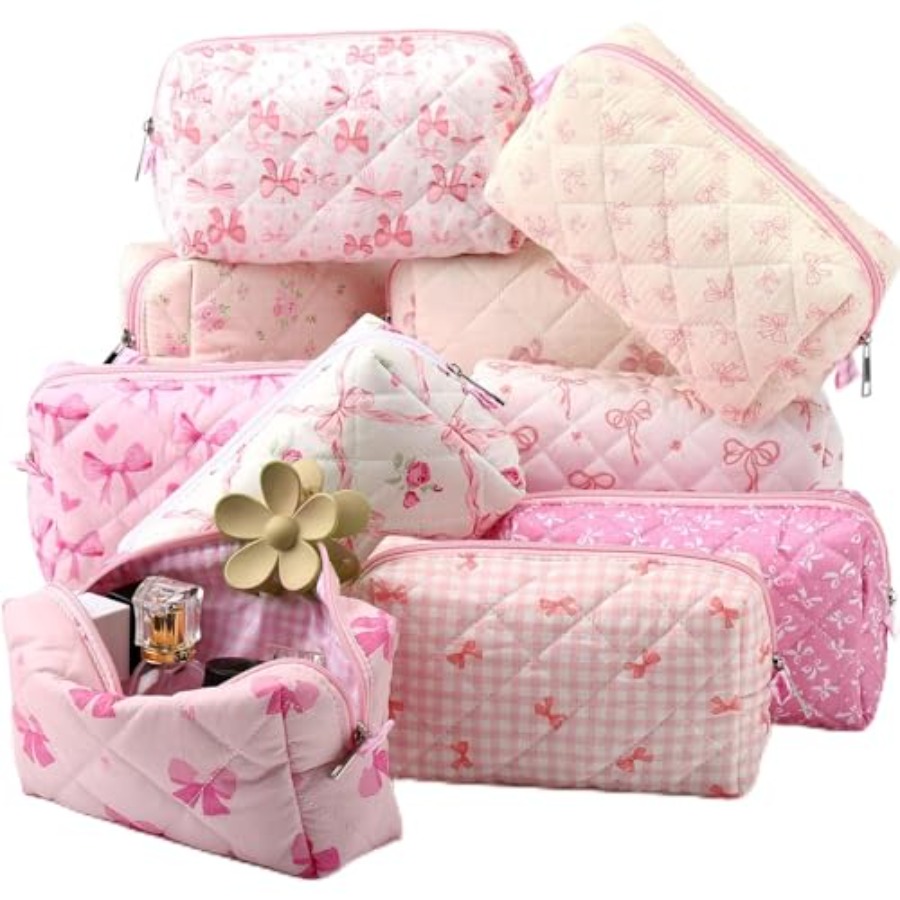 10 Pcs Quilted Makeup Bag Bulk - Women'S Bags ulasan dan harga