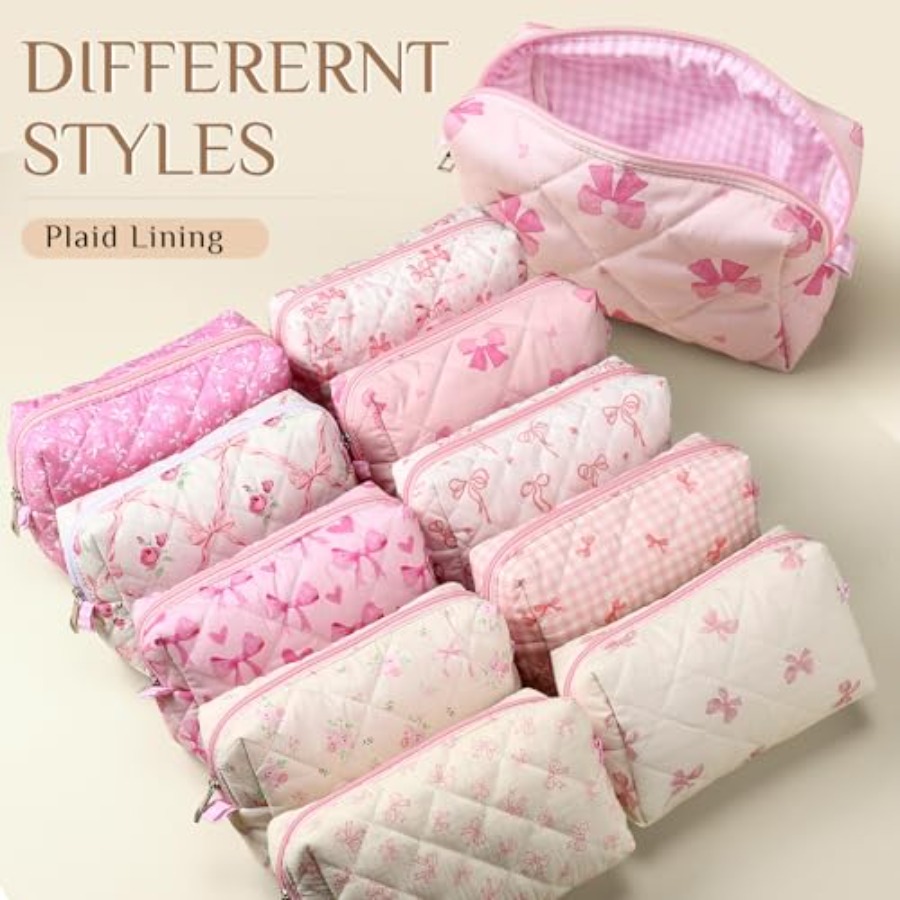 10 Pcs Quilted Makeup Bag Bulk - Women'S Bags ulasan dan harga